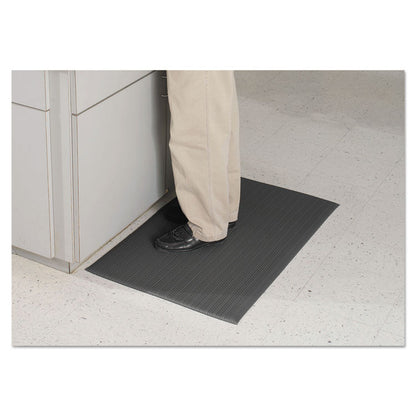 Air Step Anti-Fatigue Mat, Rectangular, Black Ribbed Surface, 24" x 36"