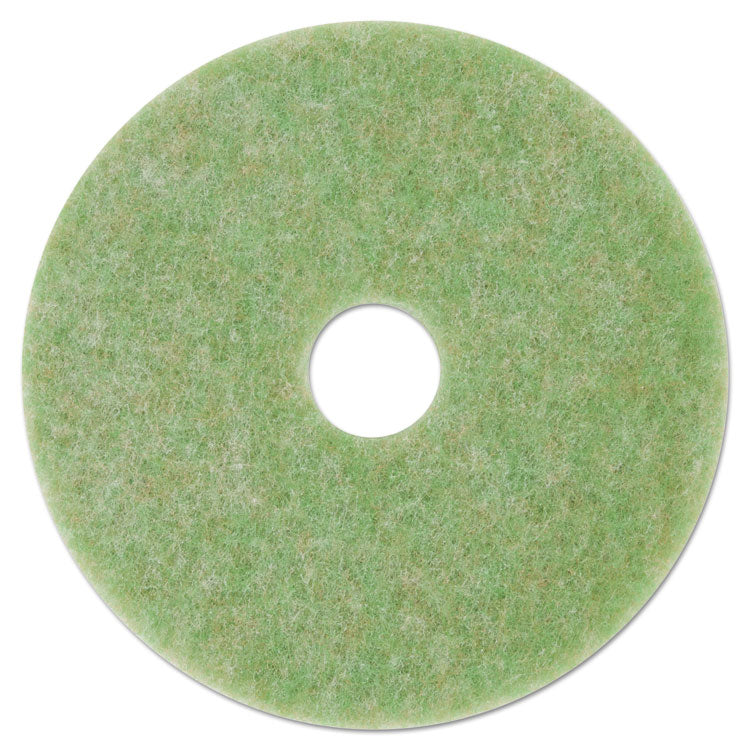 Low-Speed TopLine Autoscrubber Floor Pads 5000, 16" Diameter, Green/Orange, 5/Carton