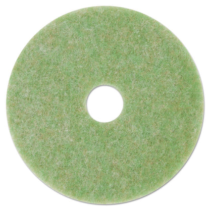 Low-Speed TopLine Autoscrubber Floor Pads 5000, 16" Diameter, Green/Orange, 5/Carton