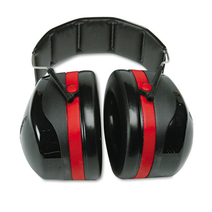 PELTOR OPTIME 105 High Performance Earmuffs, 30 dB NRR, Black/Red