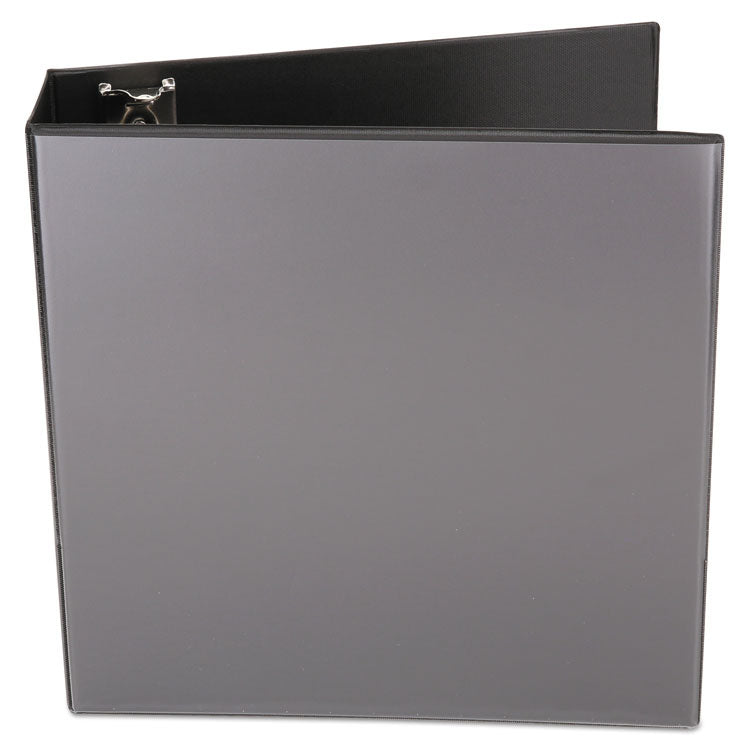 Economy Round Ring View Binder, 3 Rings, 3" Capacity, 11 x 8.5, Black