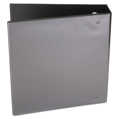 Economy Round Ring View Binder, 3 Rings, 3" Capacity, 11 x 8.5, Black
