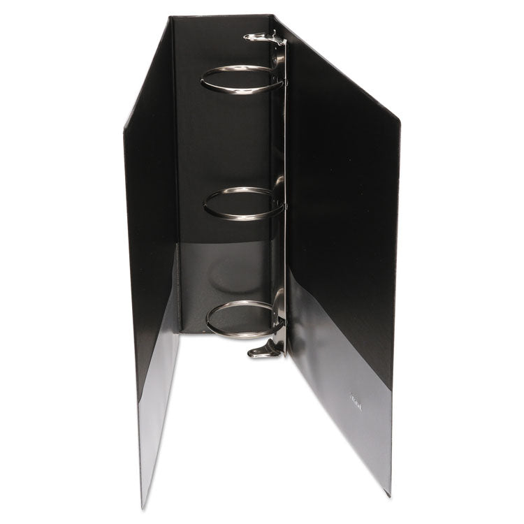 Economy Round Ring View Binder, 3 Rings, 3" Capacity, 11 x 8.5, Black