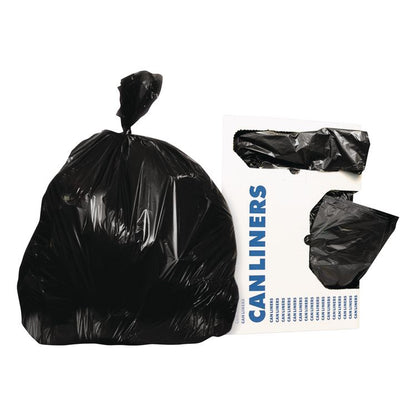 Linear Low-Density Can Liners, 30 gal, 0.65 mil, 30" x 36", Black, 250/Carton