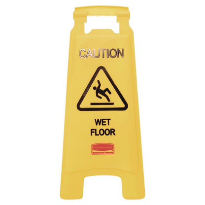 "Caution Wet Floor"Caution Wet Floor" Sign, 11 x 12 x 25, Bright Yellow Sign, 11 x 12 x 25, Yellow, 6/Carton