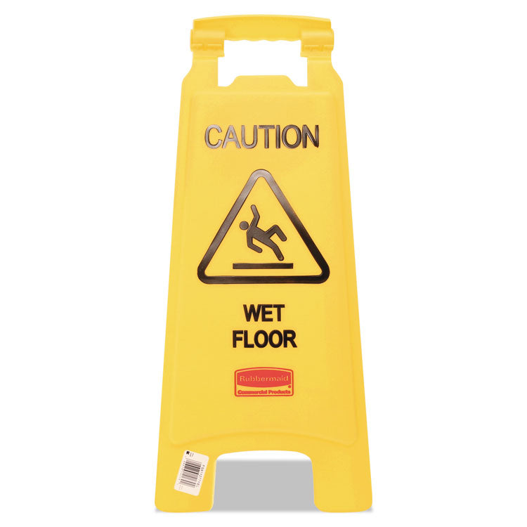 "Caution Wet Floor" Sign, 11 x 12 x 25, Yellow