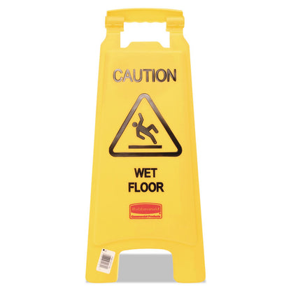 "Caution Wet Floor" Sign, 11 x 12 x 25, Yellow