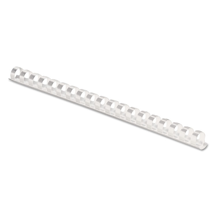 Plastic Comb Bindings for 11 x 8.5 Documents, 19 Rings, 0.5" (90-Sheet) Capacity, White, 100/Pack