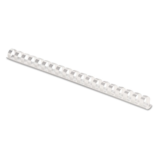 Plastic Comb Bindings for 11 x 8.5 Documents, 19 Rings, 0.5" (90-Sheet) Capacity, White, 100/Pack