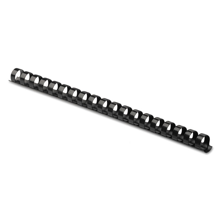 Plastic Comb Bindings for 11 x 8.5 Documents, 19 Rings, 0.5" (90-Sheet) Capacity, Black, 25/Pack
