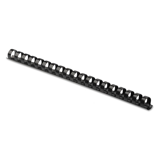 Plastic Comb Bindings for 11 x 8.5 Documents, 19 Rings, 0.5" (90-Sheet) Capacity, Black, 25/Pack