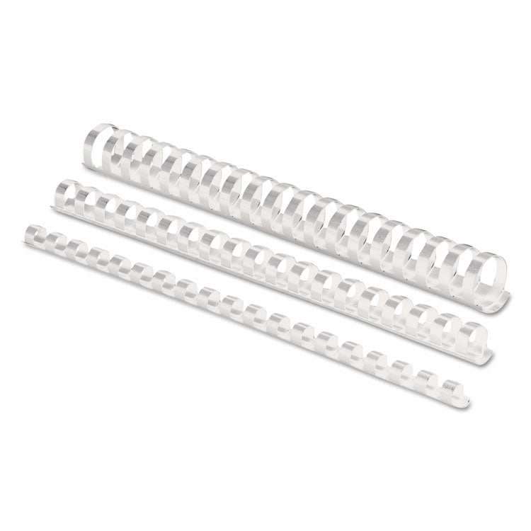 Plastic Comb Bindings for 11 x 8.5 Documents, 19 Rings, 0.5" (90-Sheet) Capacity, White, 100/Pack