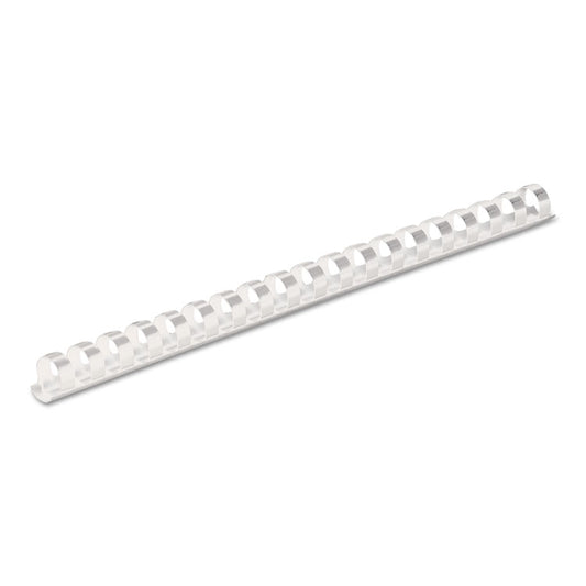 Plastic Comb Bindings for 11 x 8.5 Documents, 19 Rings, 0.5" (90-Sheet) Capacity, White, 100/Pack