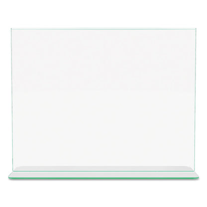 Superior Image Premium Green Edge Sign Holders, 11 x 8.5 Insert, Clear/Green