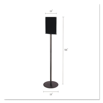 Double-Sided Magnetic Sign Display, 8.5 x 11 Insert, 56" Tall, Clear/Black
