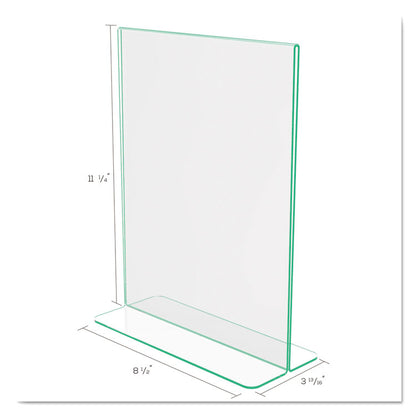 Superior Image Premium Green Edge Sign Holders, 8.5 x 11 Insert, Clear/Green