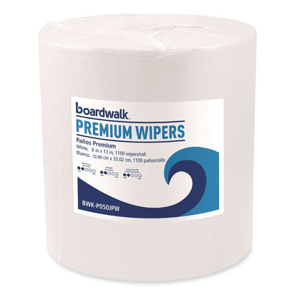 Hydrospun Wipers, 9 x 13, White, 1,100/Roll