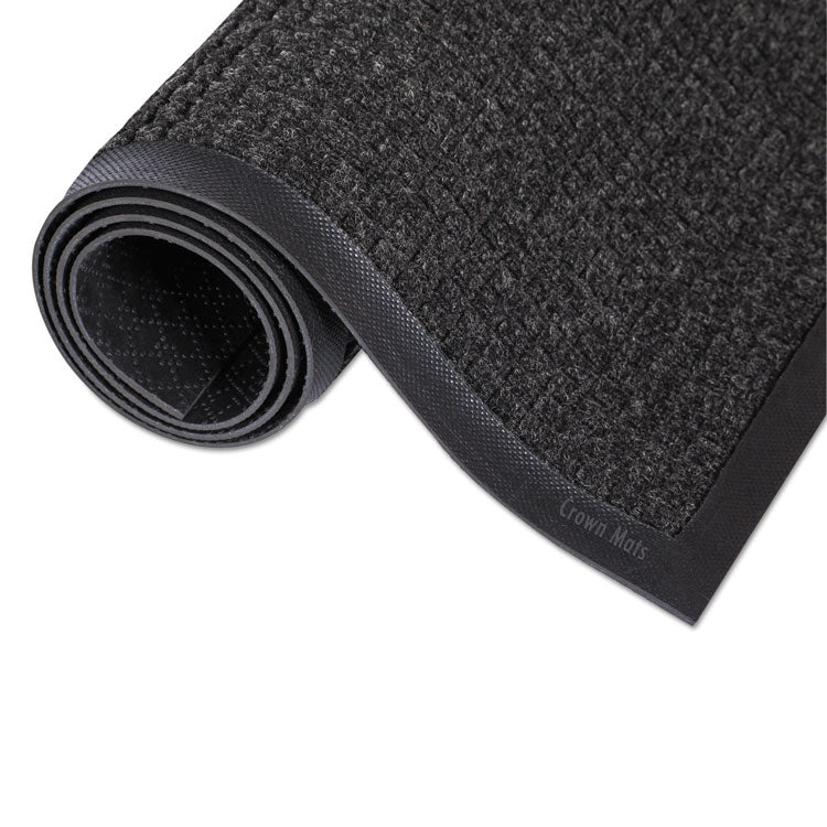 Super-Soaker Wiper/Scraper Mat with Gripper Bottom, Rectangular, Charcoal Gray Loop Pile Surface, 24" x 36"