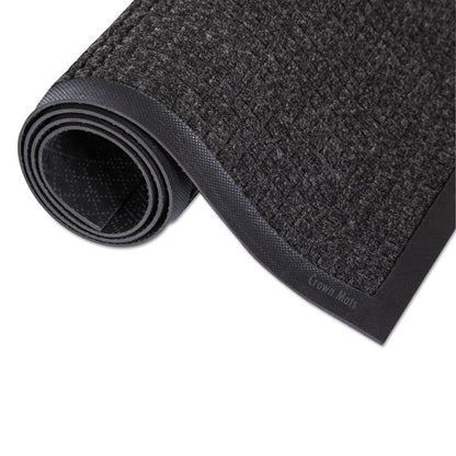 Super-Soaker Wiper/Scraper Mat with Gripper Bottom, Rectangular, Charcoal Gray Loop Pile Surface, 24" x 36"