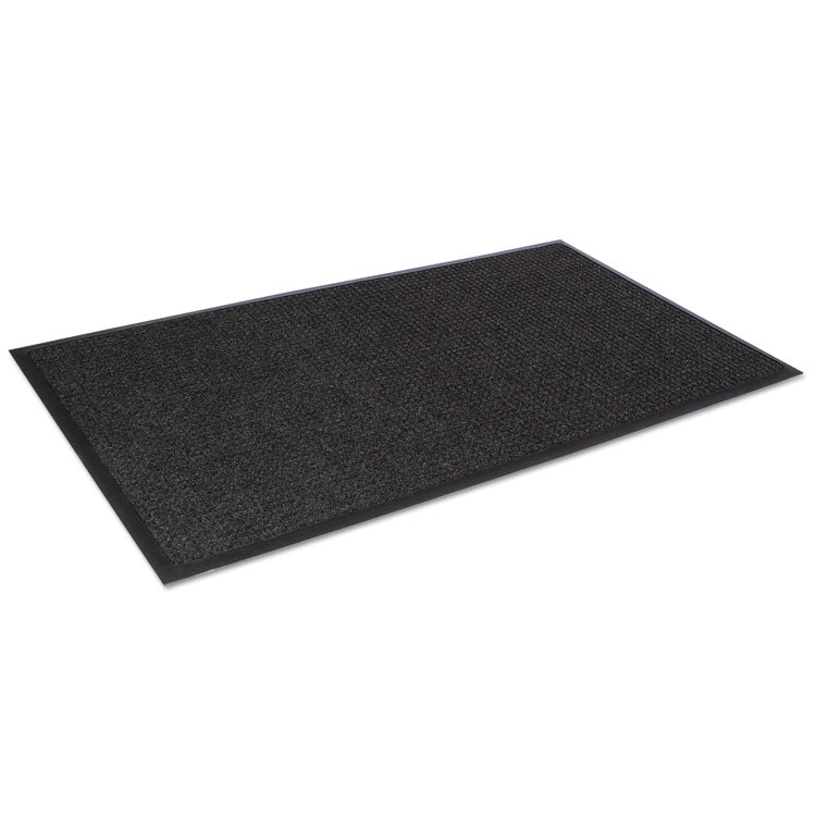 Super-Soaker Wiper/Scraper Mat with Gripper Bottom, Rectangular, Charcoal Gray Loop Pile Surface, 24" x 36"