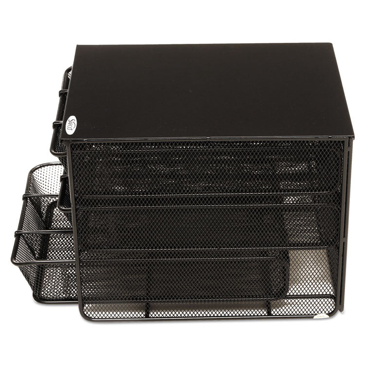 Onyx Three Drawer Hospitality Organizer, 7 Compartments, 11.5 x 8.25 x 8.25, Black
