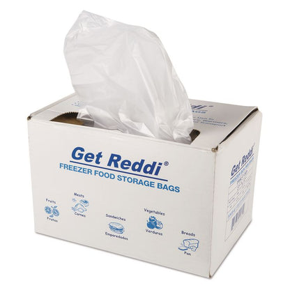Get Reddi Freezer Food Storage Bags for Full-Size Bun Pans, Includes Twist-Ties, 0.5 mil, 27" x 37", Natural, 200/Carton