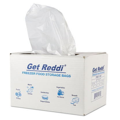Get Reddi Freezer Food Storage Bags for Full-Size Bun Pans, Includes Twist-Ties, 0.5 mil, 27" x 37", Natural, 200/Carton