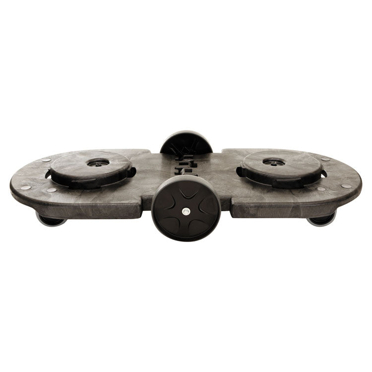 BRUTE Tandem Dolly, Two-Container, 400 lb Capacity, 20.25w x 45d x 8h, Black