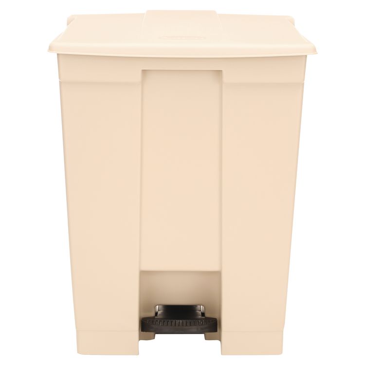 Legacy Step-On Receptacle, 18 gal, Polyethylene, Beige