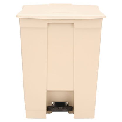 Legacy Step-On Receptacle, 18 gal, Polyethylene, Beige