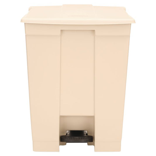 Legacy Step-On Receptacle, 18 gal, Polyethylene, Beige