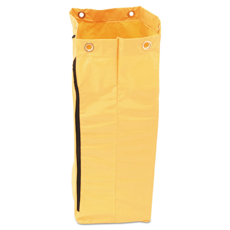 Zippered Vinyl Cleaning Cart Bag for Rubbermaid Commercial FG6173-88, 24 gal, 6.5" x 9.13" x 17.25", Black, 4/Carton