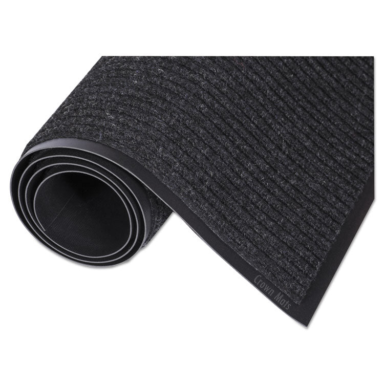 Needle-Rib Wiper/Scraper Mat, Rectangular, Charcoal Gray Ribbed Surface, 36" x 10 ft