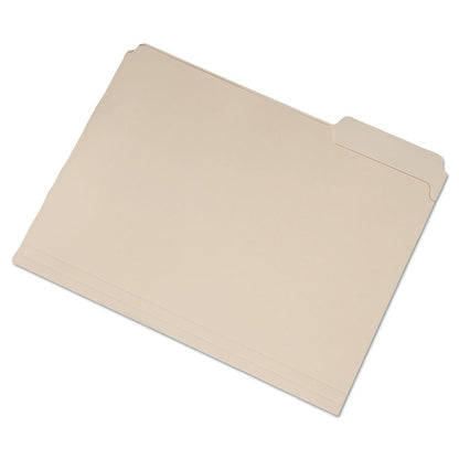 7530016458091, SKILCRAFT Single Tab File Folders, 1/3-Cut Tabs: Right Position, Letter Size, 0.75" Expansion, Manila, 100/Box