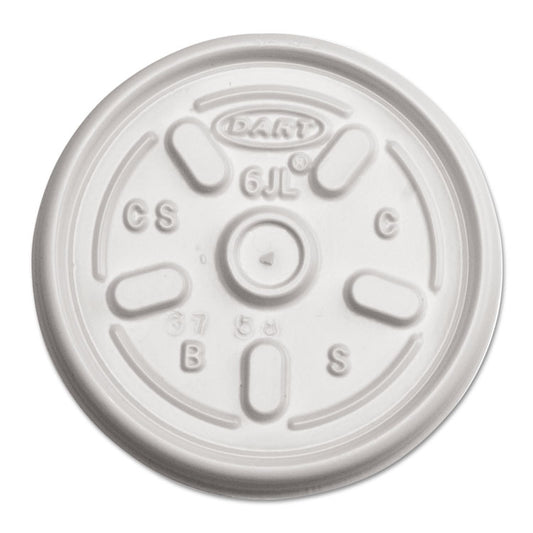 Plastic Lids for Foam Containers, Vented, Fits 3.5 oz to 6 oz, White, 100/Pack, 10 Packs/Carton