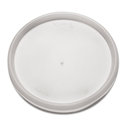 Plastic Lids for Foam Cups, Bowls and Containers, Flat, Vented, Fits 6 oz to 32 oz, Translucent, 100/Pack, 10 Packs/Carton