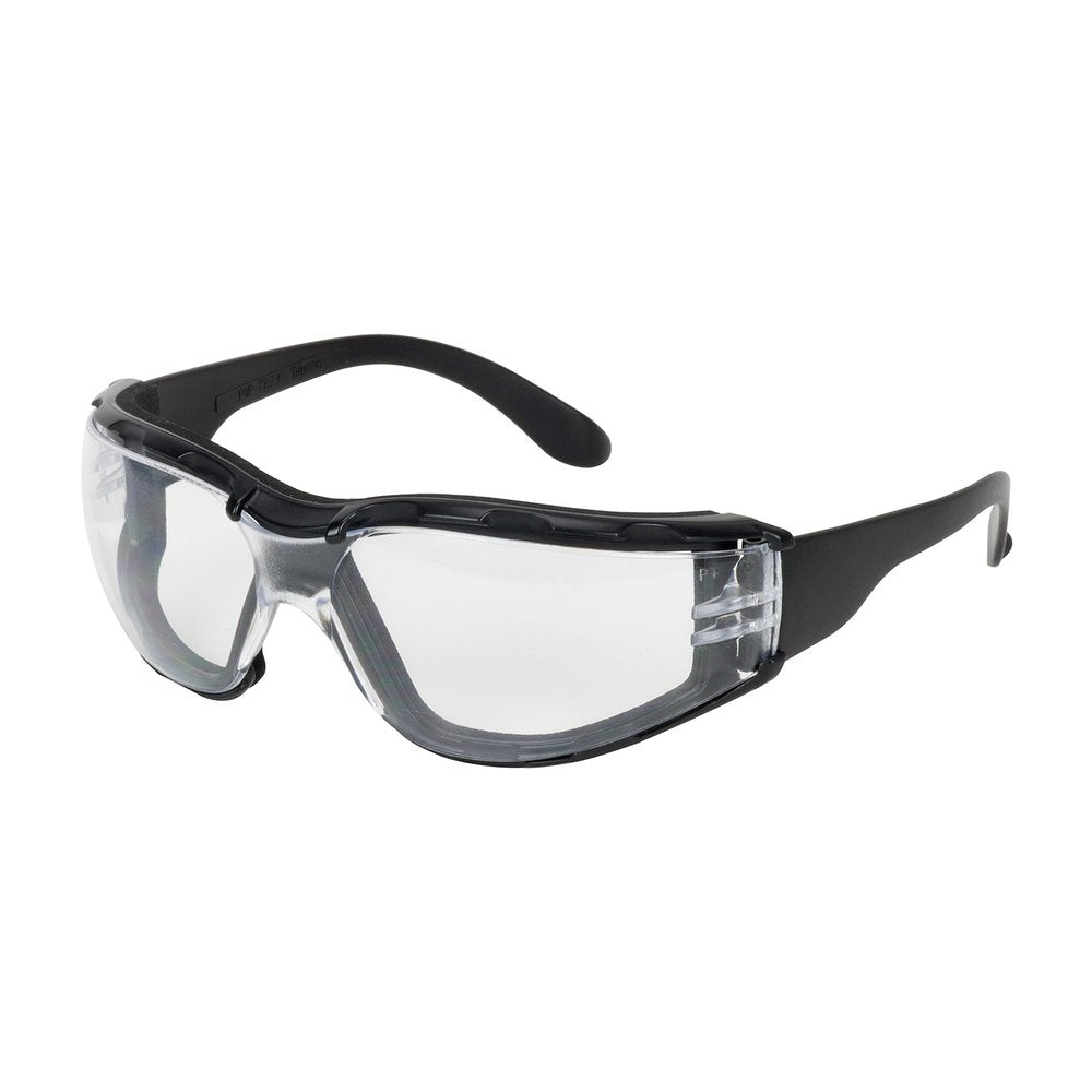 Bouton by PIP Safety Glasses Black Clear ANTI-SCRATCH/FOG (Pair)