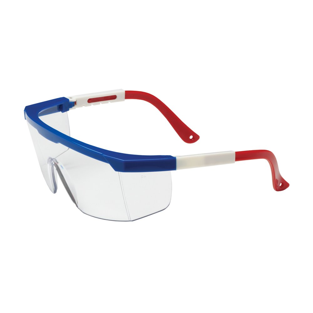 PIP Semi-rimless Glasses RED/WHT/BLU CLR Lens, 12 Pairs/Pack