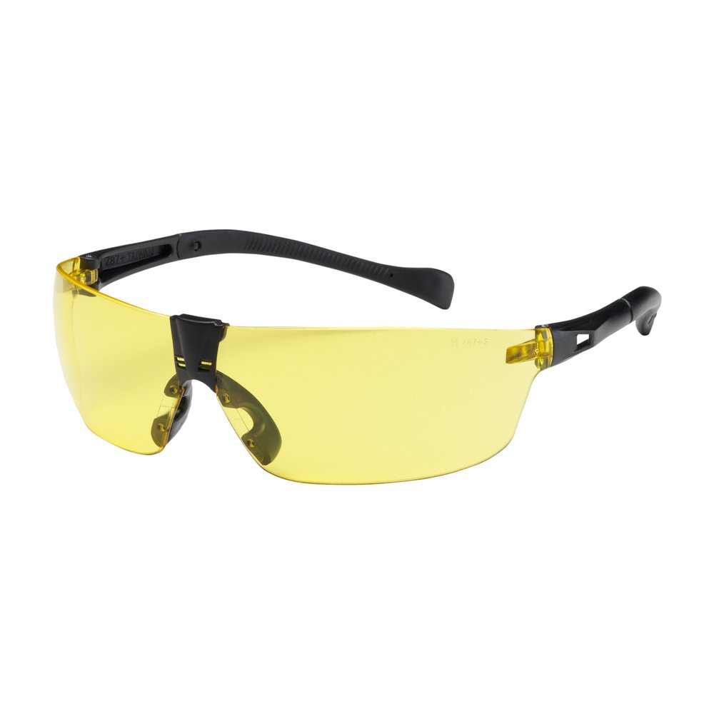 PIP Rimless Glasses BLK Amber Lens Anti-scratch, 12 Pairs/Box
