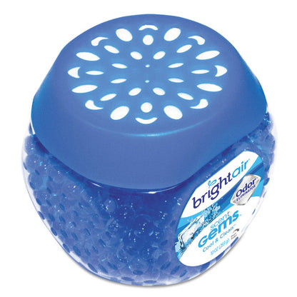 Scent Gems Odor Eliminator, Cool and Clean, Blue, 10 oz Jar, 6/Carton