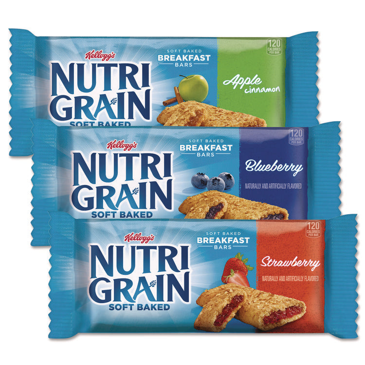 Nutri-Grain Soft Baked Breakfast Bars, Asstd: Apple, Blueberry, Strawberry, 1.3 oz Bar, 48/Carton