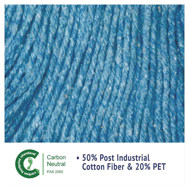 Super Loop Wet Mop Head, Cotton/Synthetic Fiber, 5" Headband, Medium Size, Blue, 12/Carton
