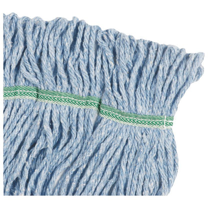 Super Loop Wet Mop Head, Cotton/Synthetic Fiber, 5" Headband, Medium Size, Blue, 12/Carton