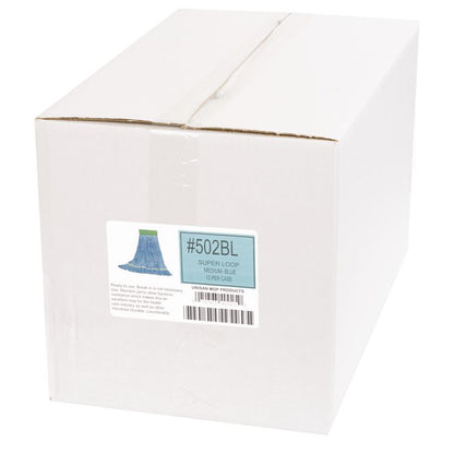 Super Loop Wet Mop Head, Cotton/Synthetic Fiber, 5" Headband, Medium Size, Blue, 12/Carton