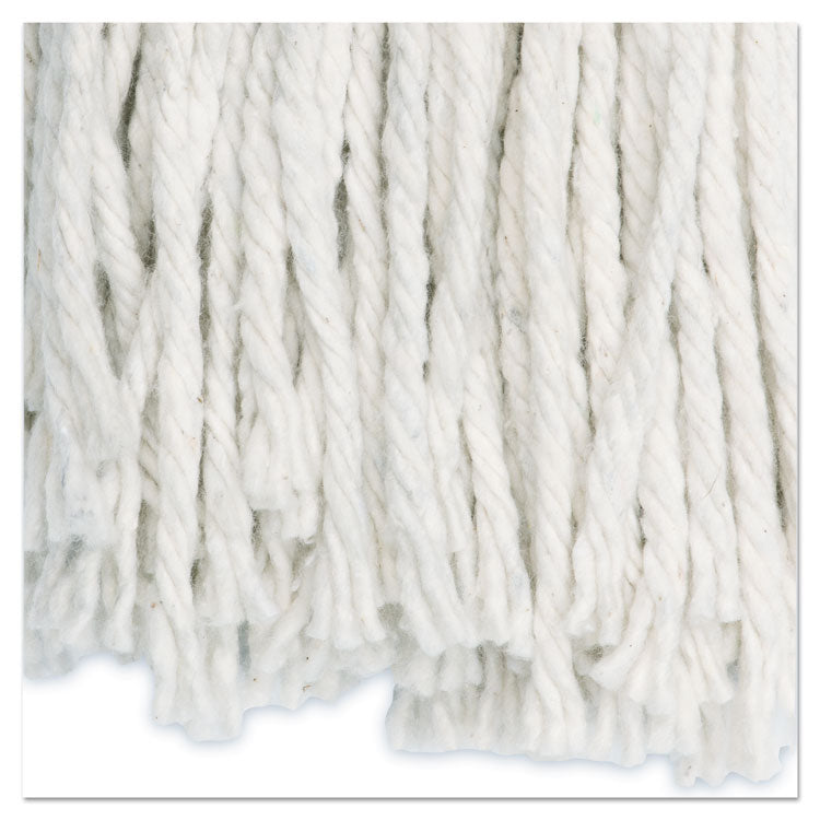 Premium Cut-End Wet Mop Heads, Cotton, 24 oz, White, 12/Carton