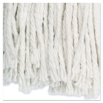 Premium Cut-End Wet Mop Heads, Cotton, 24 oz, White, 12/Carton
