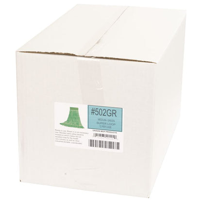 Super Loop Wet Mop Head, Cotton/Synthetic Fiber, 5" Headband, Medium Size, Green, 12/Carton