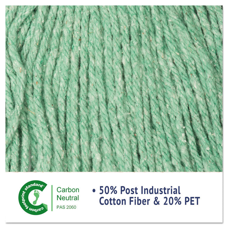 Super Loop Wet Mop Head, Cotton/Synthetic Fiber, 5" Headband, Medium Size, Green