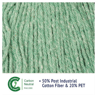 Super Loop Wet Mop Head, Cotton/Synthetic Fiber, 5" Headband, Medium Size, Green, 12/Carton