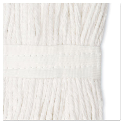 Premium Cut-End Wet Mop Heads, Cotton, 24 oz, White, 12/Carton